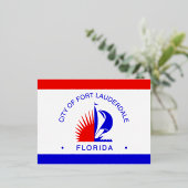 Carte Postale De Vacances En Aluminium Drapeau de Fort Lauderdale, Floride (Debout devant)