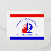 Carte Postale De Vacances En Aluminium Drapeau de Fort Lauderdale, Floride (Recto/Verso)