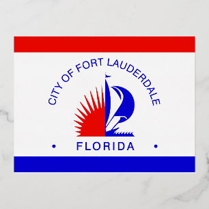 Carte Postale De Vacances En Aluminium Drapeau de Fort Lauderdale, Floride