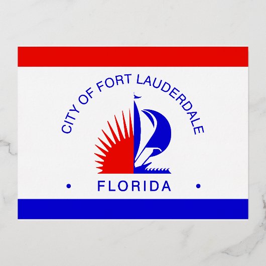 Carte Postale De Vacances En Aluminium Drapeau de Fort Lauderdale, Floride (Recto)