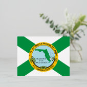 Carte Postale De Vacances En Aluminium Drapeau d'Hollywood, Floride (Debout devant)