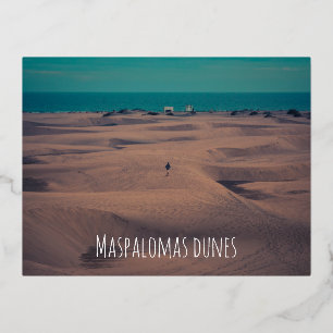 Carte Postale De Vacances En Aluminium Dunes de Maspalomas, Îles Canaries