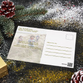 Carte Postale De Vacances En Aluminium Élégant Joyeux Noël Script Deux Photo