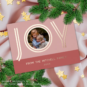 Carte Postale De Vacances En Aluminium Élégant Personnalisé Rose rose minimaliste Rose Or