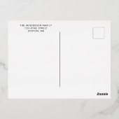 Carte Postale De Vacances En Aluminium Élégant script rouge Noël (Verso)