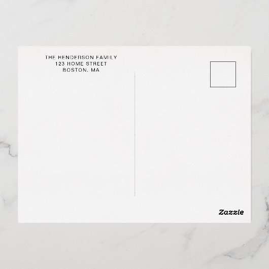 Carte Postale De Vacances En Aluminium Élégant script rouge Noël (Verso)