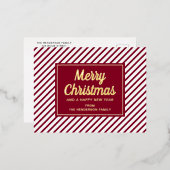 Carte Postale De Vacances En Aluminium Élégant script rouge Noël (Recto/Verso)