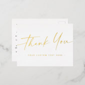 Carte Postale De Vacances En Aluminium Élégant script vrai feuille merci d'ajouter texte  (Recto/Verso)