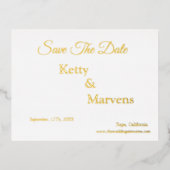 Carte Postale De Vacances En Aluminium Élégante calligraphie non photo enregistrer la dat (Recto)