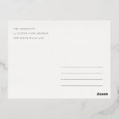 Carte Postale De Vacances En Aluminium Élégante Classe Bleu Nuit Hanukka Floral (Verso)