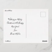 Carte Postale De Vacances En Aluminium Élégante écriture de Noël Photo (Verso)