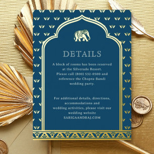 Carte Postale De Vacances En Aluminium Elephant & Lotus Mariage Détails Fiche d'informati