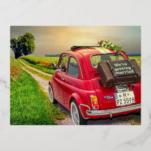 CARTE POSTALE DE VACANCES EN ALUMINIUM ÉPARGNEZ LA DATE CARTE DE FIANÇAILLES EN MÉTAL
