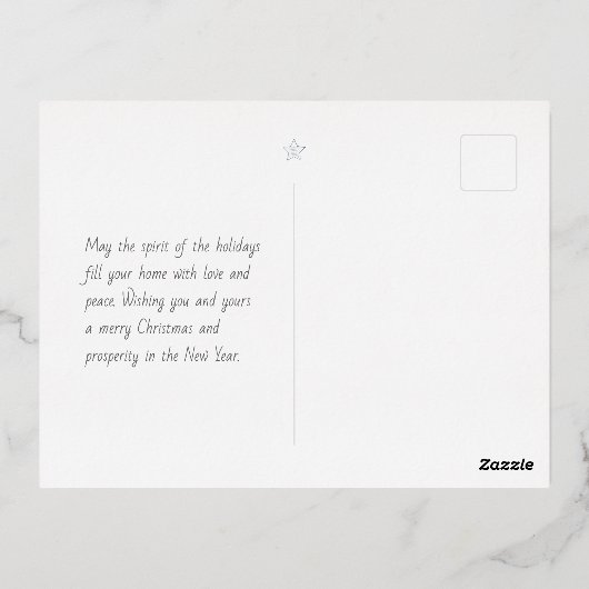 Carte Postale De Vacances En Aluminium Etoiles Blue Foil Joyeux Noël Photo (Verso)