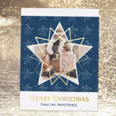 Carte Postale De Vacances En Aluminium Etoiles Blue Foil Joyeux Noël Photo