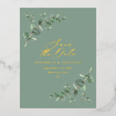 Carte Postale De Vacances En Aluminium Eucalyptus élégant mariage moderne enregistrer la (Recto)