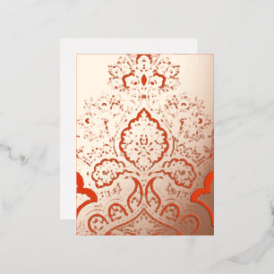 Carte Postale De Vacances En Aluminium Feuille de Paisley orange