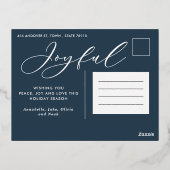 Carte Postale De Vacances En Aluminium feuille moderne minimale 1 script photo élégant bl (Verso)