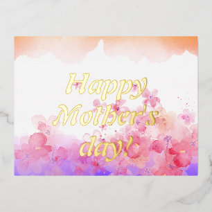 Carte Postale De Vacances En Aluminium Fleurs à l'aquarelle