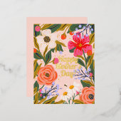 Carte Postale De Vacances En Aluminium Fleurs botaniques salut de maman (Recto/Verso)