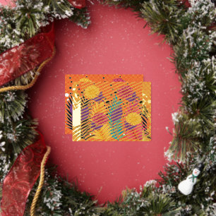 Carte Postale De Vacances En Aluminium fleurs colorées et feuilles sur un arrière - plan 