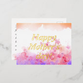 Carte Postale De Vacances En Aluminium Fleurs d'eau (Recto/Verso)