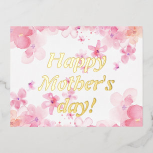 Carte Postale De Vacances En Aluminium Fleurs d'eau jour mère