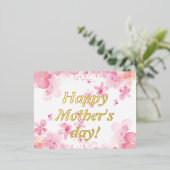 Carte Postale De Vacances En Aluminium Fleurs d'eau jour mère (Debout devant)