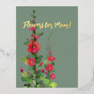 Carte Postale De Vacances En Aluminium Fleurs pour la meilleure maman !
