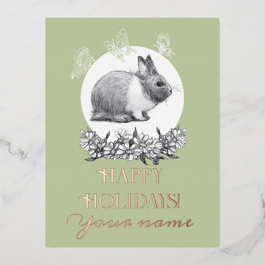 Carte Postale De Vacances En Aluminium Fluffy le lapin (Recto)