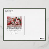 Carte Postale De Vacances En Aluminium Fog Green Moderne Gold Frame photo Noël (Verso)