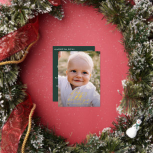 Carte Postale De Vacances En Aluminium Foi de photo de Noël minimaliste moderne élégant s