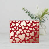 Carte Postale De Vacances En Aluminium Foil Hearts Valentine (Debout devant)