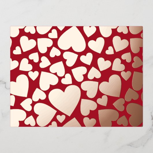 Carte Postale De Vacances En Aluminium Foil Hearts Valentine (Recto)