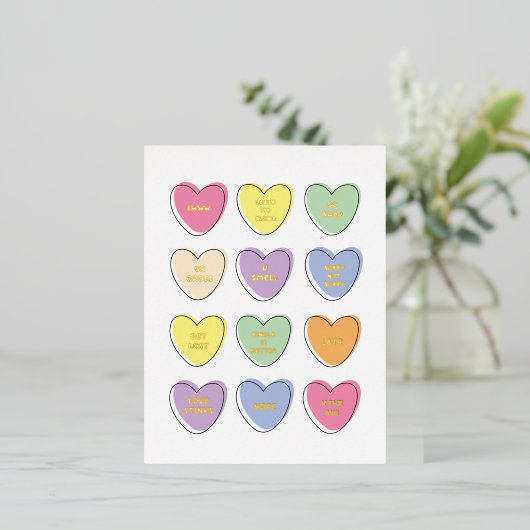 Carte Postale De Vacances En Aluminium Funny Anti Valentine's Day Candy Hearts (Debout devant)