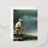 Carte Postale De Vacances En Aluminium Graphique de pêche (Recto/Verso)