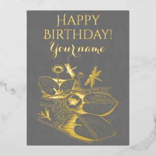 Carte Postale De Vacances En Aluminium Graphique jaune de nénuphars