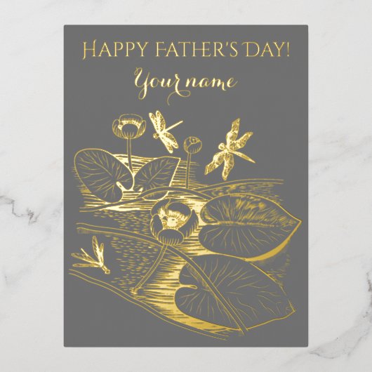 Carte Postale De Vacances En Aluminium Graphique jaune de nénuphars (Recto)