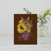 Carte Postale De Vacances En Aluminium Gratuit Thanksgiving Bouquet Gold (Debout devant)