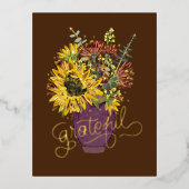 Carte Postale De Vacances En Aluminium Gratuit Thanksgiving Bouquet Gold (Recto)