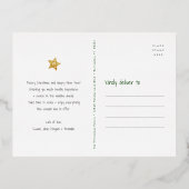 Carte Postale De Vacances En Aluminium Green Days Be Joyeux Script Photo Real Gold (Verso)