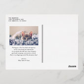 Carte Postale De Vacances En Aluminium Green Modern Calligraphy and Wreath New Year Photo (Verso)