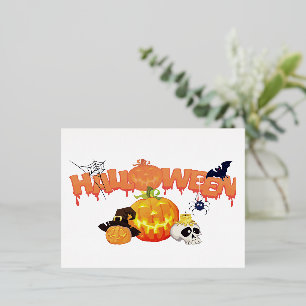 Carte Postale De Vacances En Aluminium Halloween