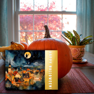 Carte Postale De Vacances En Aluminium Halloween souhaits sorcière aquarelle sité rétro