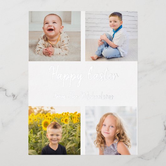 Carte Postale De Vacances En Aluminium Happy Easter Photo Collage (Recto)