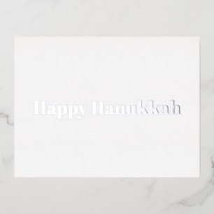 Carte Postale De Vacances En Aluminium Happy Hanoukka blanc de la typographie minimaliste