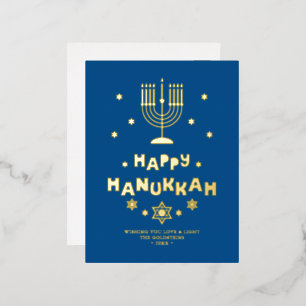 Carte Postale De Vacances En Aluminium "Happy Hanoukka" personnalisée