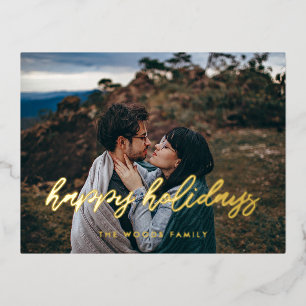 Carte Postale De Vacances En Aluminium Happy Holidays Photographie de typographie moderne