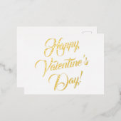 Carte Postale De Vacances En Aluminium Heureuse Sainte-Valentin blanc noir élégant (Recto/Verso)