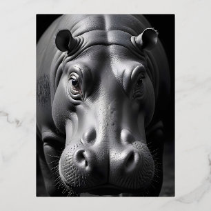 Carte Postale De Vacances En Aluminium Hippopotamus Faune Majestic Nature Vie Poster